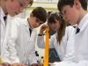 School pupils of Box Hill School in the science lab